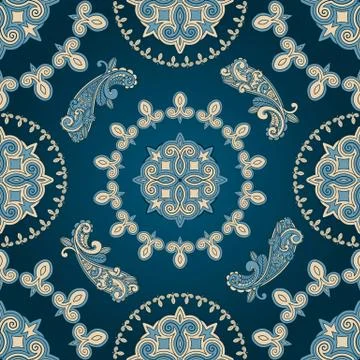 Vector seamless paisley pattern Stock Illustration