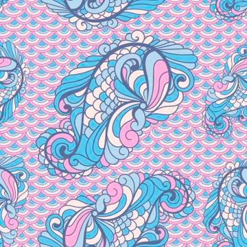 Vector seamless paisley pattern in soft colors Illustrazione stock
