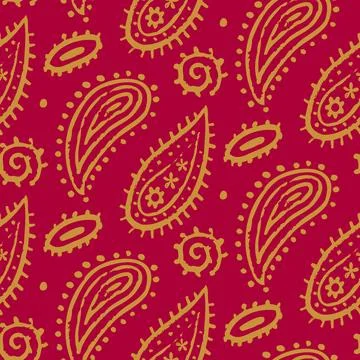 Vector seamless paisley pattern in vintage western style. Retro pattern of .. 스톡 일러스트