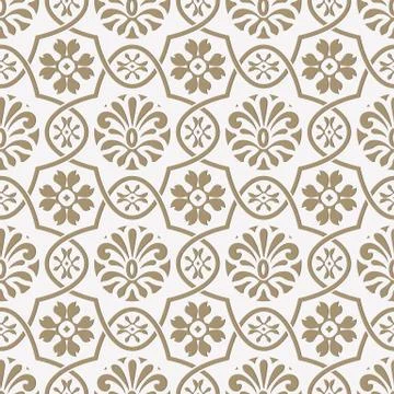 Vector seamless paper cut  floral pattern, indian style Stock Illustration