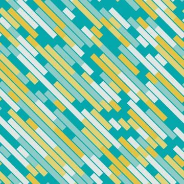 Vector Seamless Parallel Geometric Rectangle Diagonal Lines Pattern In Teal and Stock Illustration