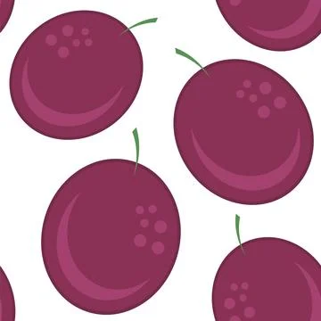 Vector Seamless Passion Fruit Pattern with Brown Seeds on White Background. T 스톡 일러스트
