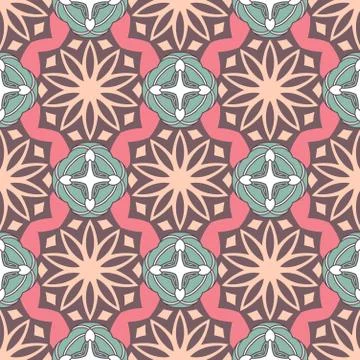 Vector Seamless Pastel Color Geometry Pattern Stock Illustration