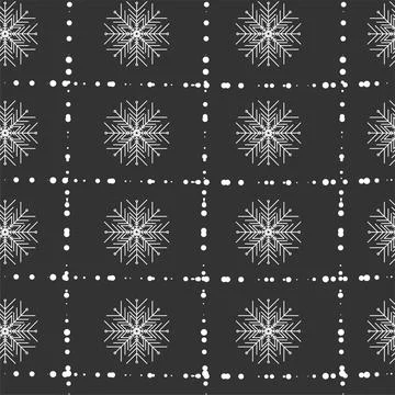 Vector seamless patern. Christmas and New Year background. Snowflakes Stock Illustration