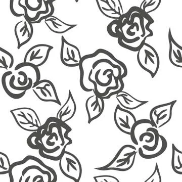 Vector seamless patern graphic roses on a background. Stock Illustration