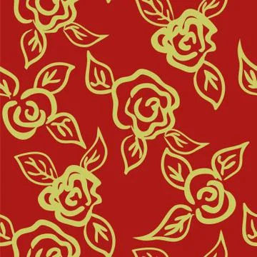 Vector seamless patern graphic roses on a background. Stock Illustration