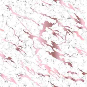 Vector Seamless Patterm - Shiny Rose Gold Marbl. Marble Stone Texture. イラスト素材