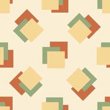 Vector seamless pattern in 60s 70s design. Stock Illustration