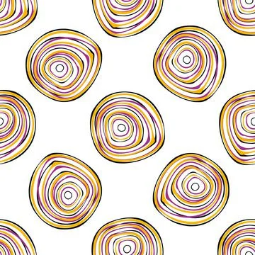 Vector seamless pattern in 70s design. Stock Illustration