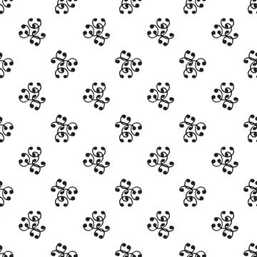 Vector seamless pattern with abstract arc shapes on white background Stock Illustration