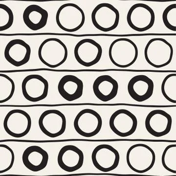 Vector Seamless Pattern. Abstract Background With Brush Lines. Monochrome Hand Stock Illustration