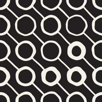 Vector Seamless Pattern. Abstract Background With Brush Lines. Monochrome Hand Illustrazione stock