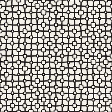 Vector Seamless Pattern. Abstract Background With Brush Lines. Monochrome Hand 스톡 일러스트