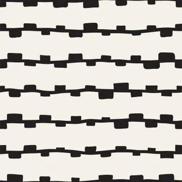 Vector Seamless Pattern. Abstract Background With Brush Lines. Monochrome Hand Stock Illustration