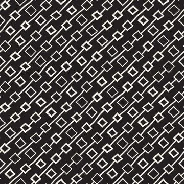 Vector Seamless Pattern. Abstract Background With Brush Lines. Monochrome Hand Stock Illustration