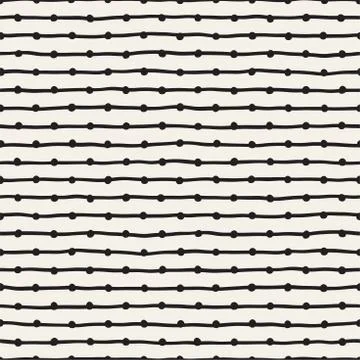 Vector Seamless Pattern. Abstract Background With Brush Lines. Monochrome Hand Stock Illustration