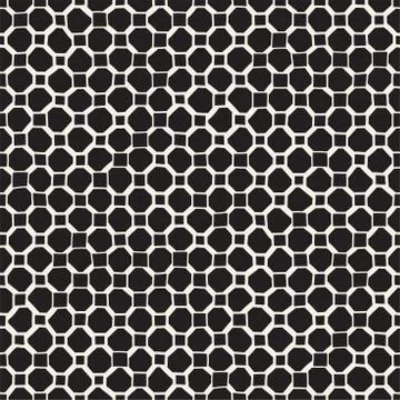 Vector Seamless Pattern. Abstract Background With Brush Lines. Monochrome Hand Stock Illustration