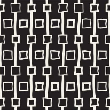 Vector Seamless Pattern. Abstract Background With Brush Lines. Monochrome Hand Stockillustratie