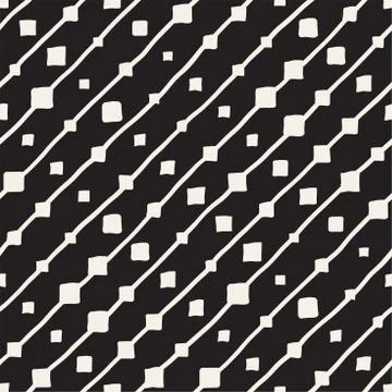 Vector Seamless Pattern. Abstract Background With Brush Lines. Monochrome Hand Illustrazione stock