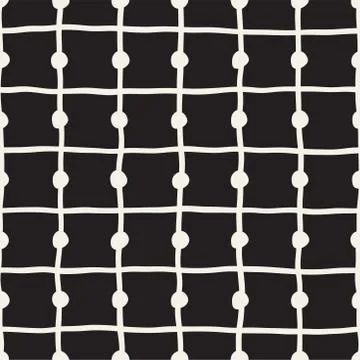 Vector Seamless Pattern. Abstract Background With Brush Lines. Monochrome Hand Stock Illustration