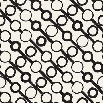 Vector Seamless Pattern. Abstract Background With Brush Lines. Monochrome H.. Stock Illustration