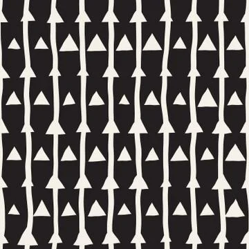 Vector Seamless Pattern. Abstract Background With Brush Lines. Monochrome H.. Illustrazione stock