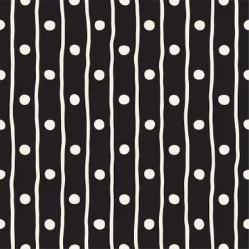 Vector Seamless Pattern. Abstract Background With Brush Lines. Monochrome H.. Stockillustratie