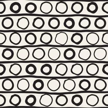 Vector Seamless Pattern. Abstract Background With Brush Lines. Monochrome H.. Stock Illustration