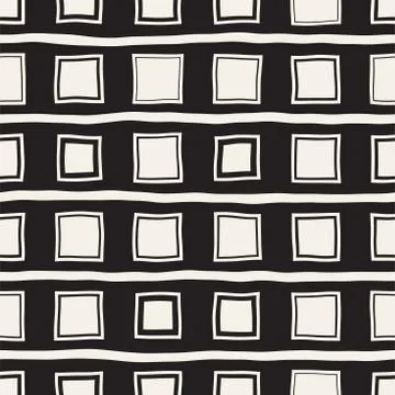 Vector Seamless Pattern. Abstract Background With Brush Lines. Monochrome H.. Stock Illustration