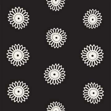Vector seamless pattern. Abstract background with floral brush strokes. Mon.. Stockillustratie