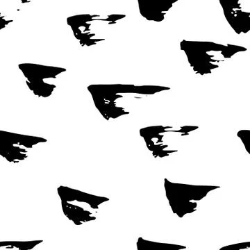 Vector seamless pattern. Abstract background with brush strokes. Ink painted Stock Illustration
