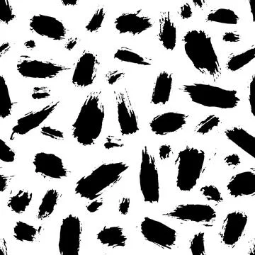 Vector seamless pattern. Abstract background with brush strokes. Monochrome hand Stock Illustration