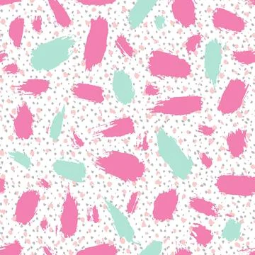 Vector seamless pattern. Abstract background with brush strokes. Fabric hand Stock Illustration