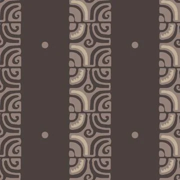 Vector Seamless pattern with Abstract brown geometric shape Stock Illustration
