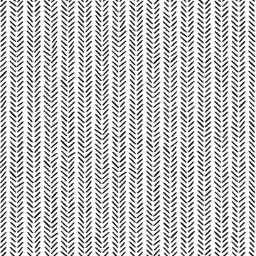 Vector seamless pattern, Abstract chevron ornament. Hand drawn striped simple 스톡 일러스트