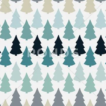 Vector seamless pattern with abstract christmas tree Illustration