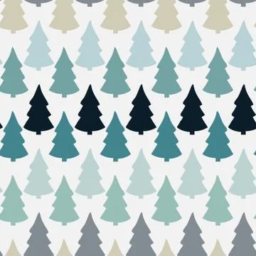 Vector seamless pattern with abstract christmas tree Stock Illustration