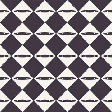 Vector seamless pattern. Abstract diamond checkerboard background. Monochrome イラスト素材