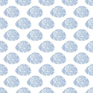 Vector seamless pattern with abstract diamond cristal on white background Stock Illustration