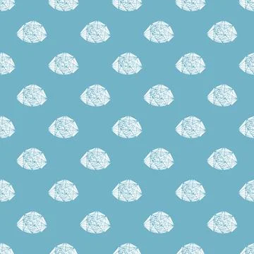Vector seamless pattern with abstract diamond cristal on blue background Stock Illustration
