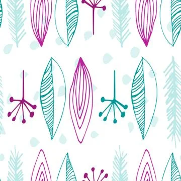 Vector seamless pattern with abstract feathers Illustrazione stock