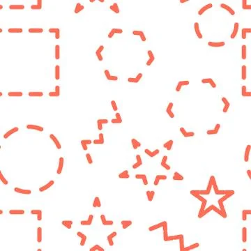 Vector seamless pattern. Abstract geometric background with different geometric Stock Illustration