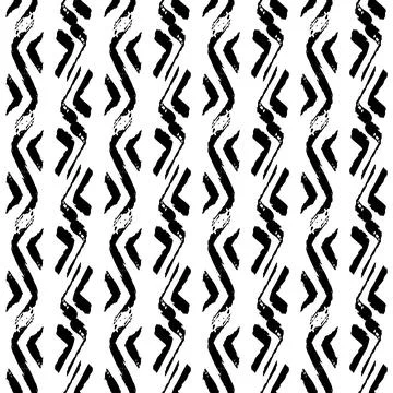 Vector seamless pattern with abstract hand drawn element on white background Stock Illustration