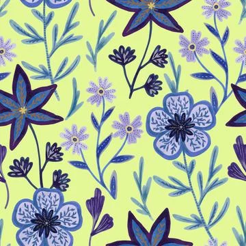 Vector seamless pattern with abstract hand drawn romantic floral elements for 库存插图