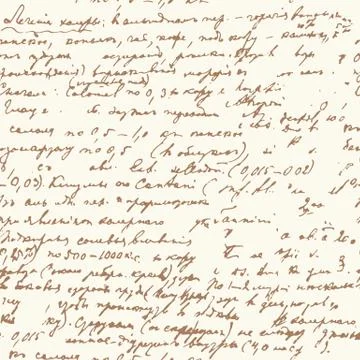 Vector seamless pattern with abstract handwriting text. Vintage script. Aweso Stock Illustration