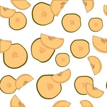 Vector seamless pattern abstract melons for wallpapers surface textures fabric Stock Illustration