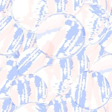 Vector seamless pattern with abstract multicolored circles. Brush stroke illu Stock Illustration