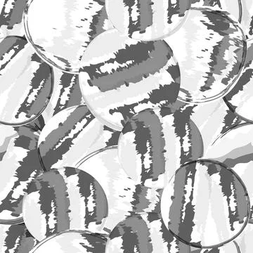 Vector seamless pattern with abstract multicolored circles. Brush stroke illu Stock Illustration