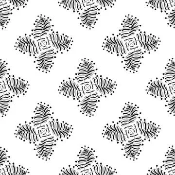 Vector seamless pattern. Abstract pattern on a white background. Plants Stock Illustration