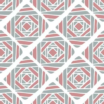 Vector seamless pattern with abstract rhombus. Hand drawn square Stock Illustration